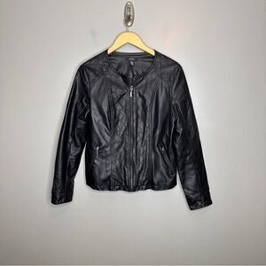 Alfani Black Faux Leather moto Jacket